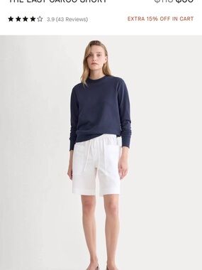 Everlane White Drawstring Cargo Shorts